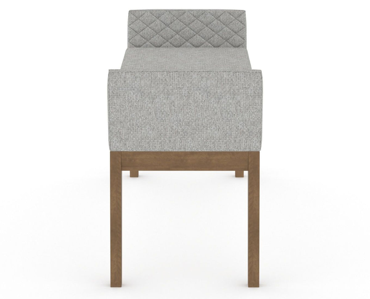 Canadel Downtown Upholstered Bench 5170 in 7C Fabric and 25 Pecan Washed, side view