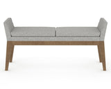 Canadel Downtown Upholstered Bench 5170 in 7C Fabric and 25 Pecan Washed, back view