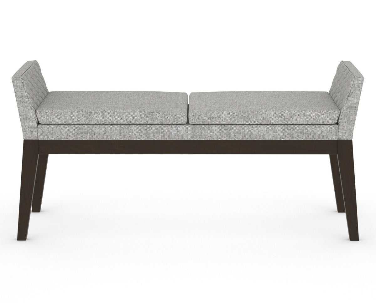 Canadel Downtown Upholstered Bench 5170 in 7C Fabric and 59 Davy's Grey, back view
