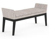 Canadel Downtown Upholstered Bench 5170 in FP Crypton® and 05 Peppercorn Washed, three-quarter view