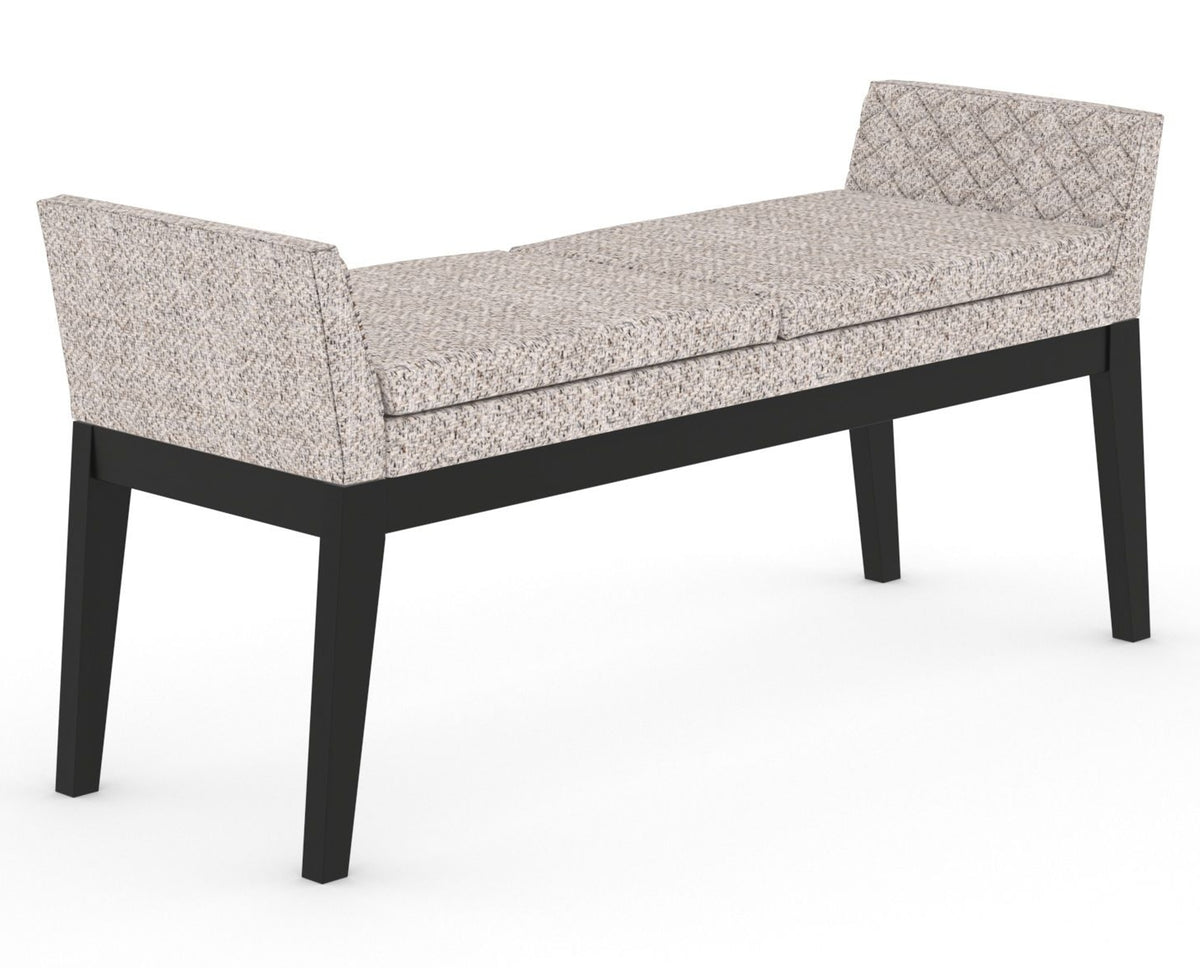Canadel Downtown Upholstered Bench 5170 in FP Crypton® and 05 Peppercorn Washed, three-quarter view