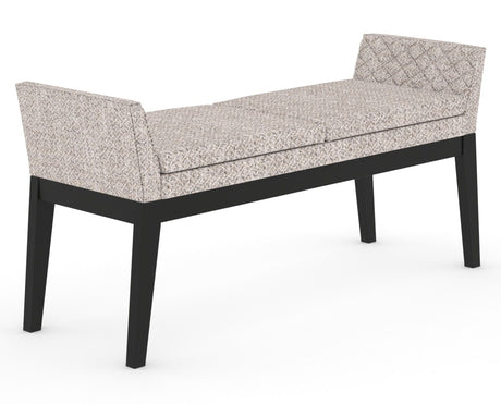 Canadel Downtown Upholstered Bench 5170 in FP Crypton® and 05 Peppercorn Washed, three-quarter view