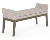 Canadel Downtown Upholstered Bench 5170 in FP Crypton® and 08 Shadow, three-quarter view