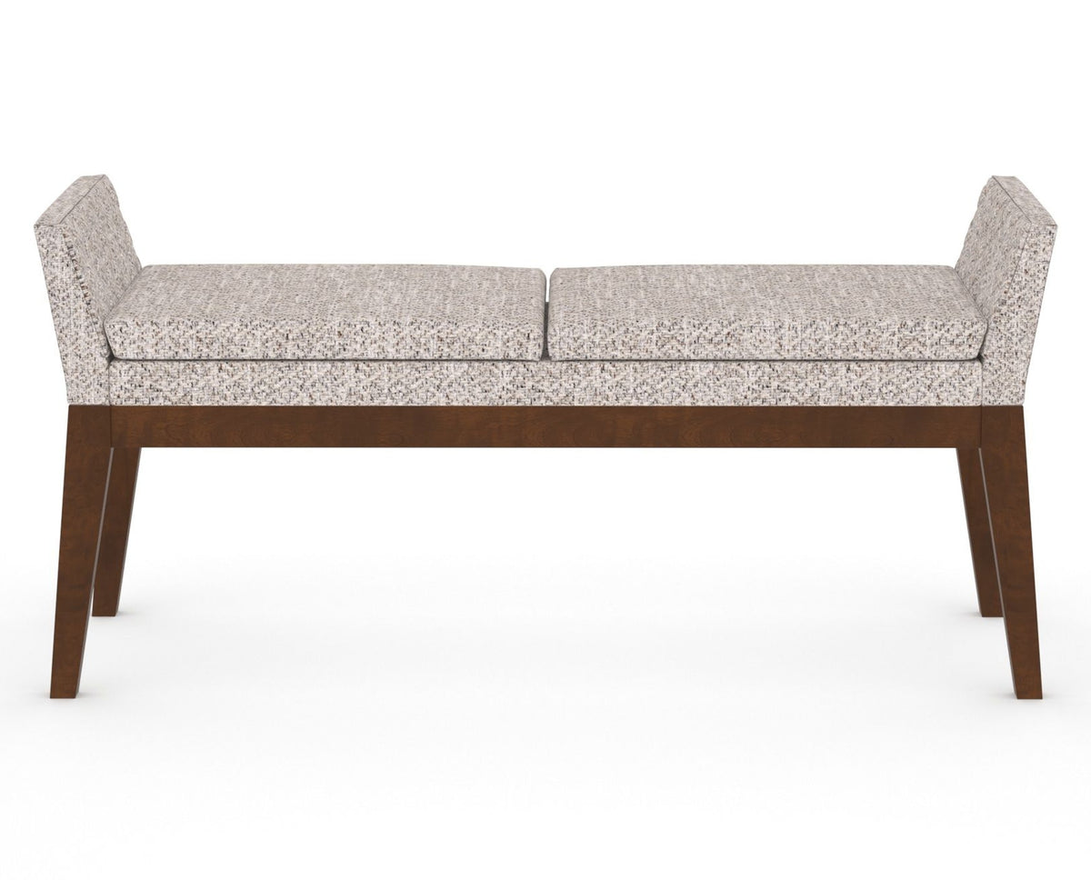 Canadel Downtown Upholstered Bench 5170 in FP Crypton® and 19 Cognac Washed, back view