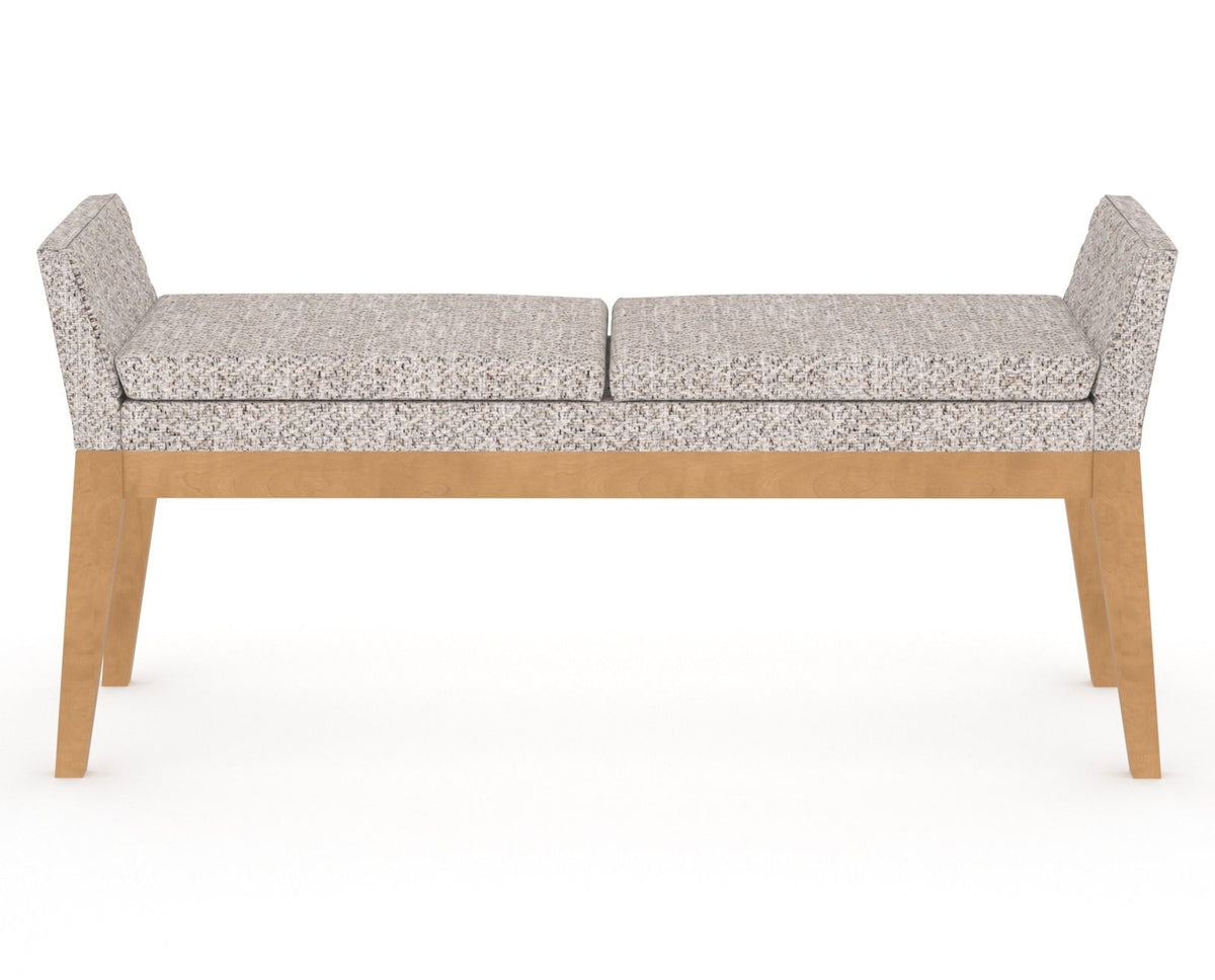 Canadel Downtown Upholstered Bench 5170 in FP Crypton® and 20 Caramel Washed, back view