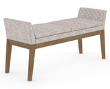 Canadel Downtown Upholstered Bench 5170 in FP Crypton® and 25 Pecan Washed, three-quarter view