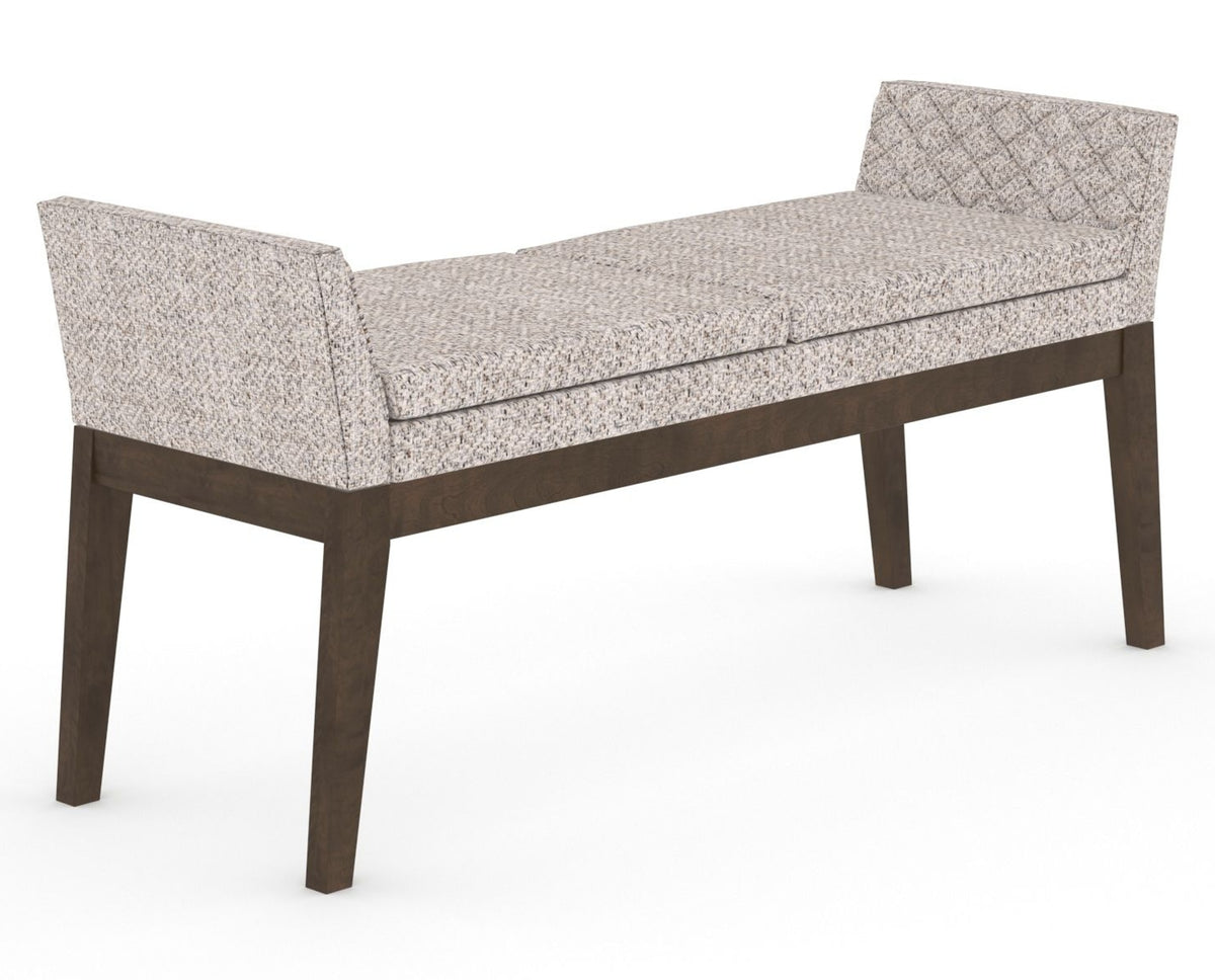 Canadel Downtown Upholstered Bench 5170 in FP Crypton® and 29 Hazelnut Washed, three-quarter view