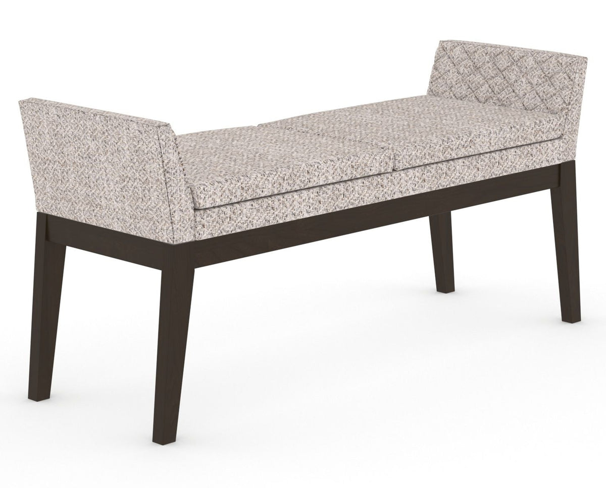 Canadel Downtown Upholstered Bench 5170 in FP Crypton® and 59 Davy's Grey, three-quarter view