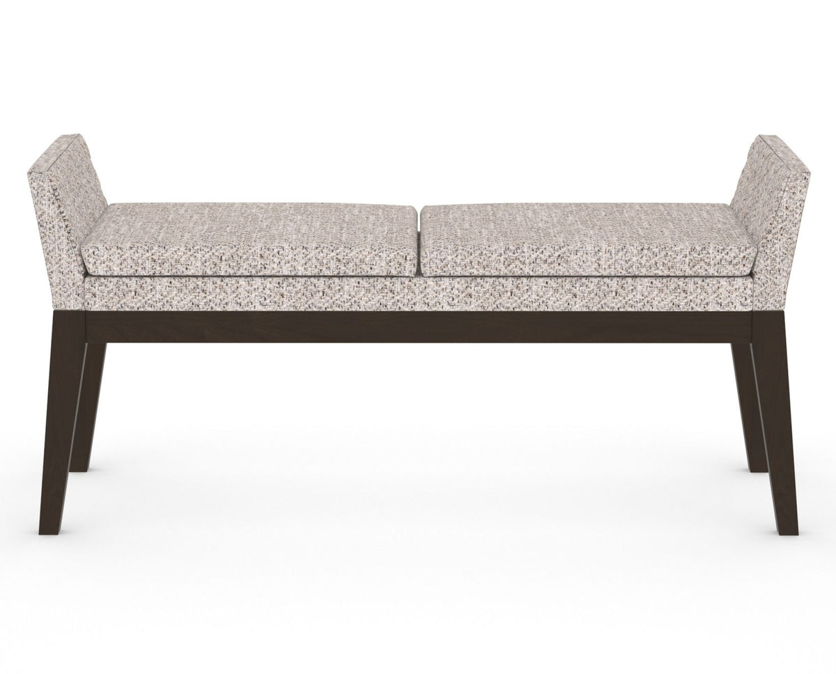 Canadel Downtown Upholstered Bench 5170 in FP Crypton® and 59 Davy's Grey, front view