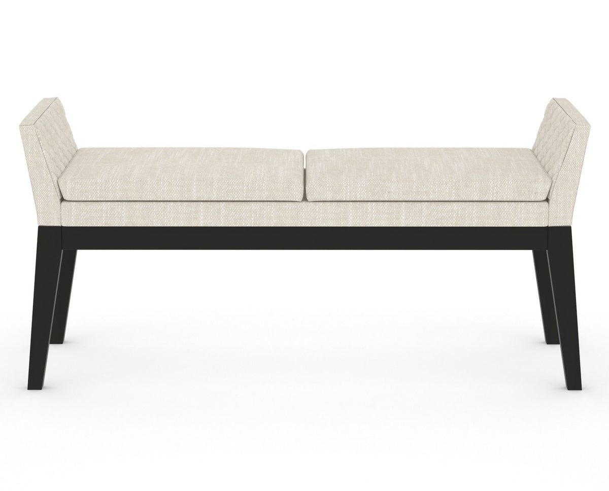 Canadel Downtown Upholstered Bench 5170 in FT InsideOut® and 05 Peppercorn Washed, front view
