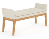 Canadel Downtown Upholstered Bench 5170 in FT InsideOut® and 20 Caramel Washed, three-quarter view
