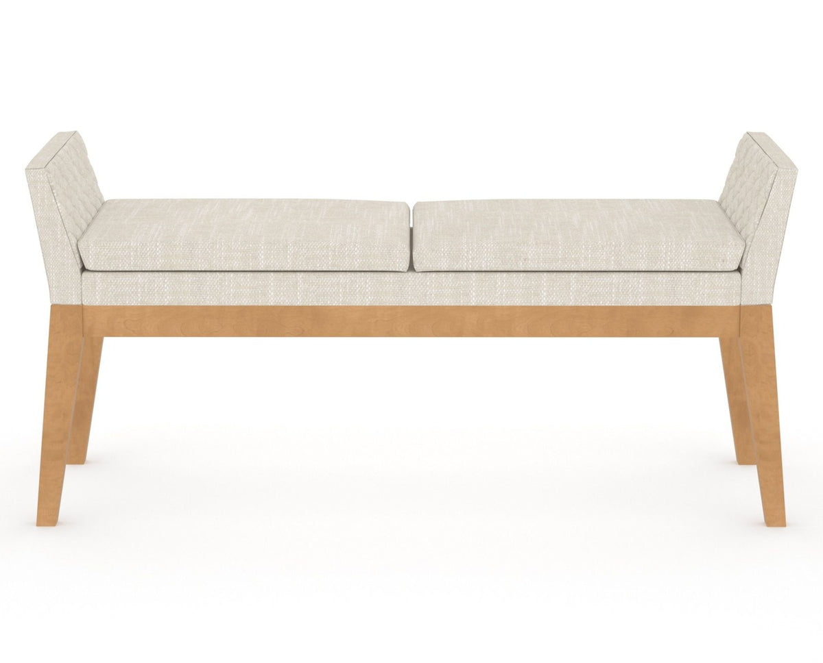 Canadel Downtown Upholstered Bench 5170 in FT InsideOut® and 20 Caramel Washed, front view