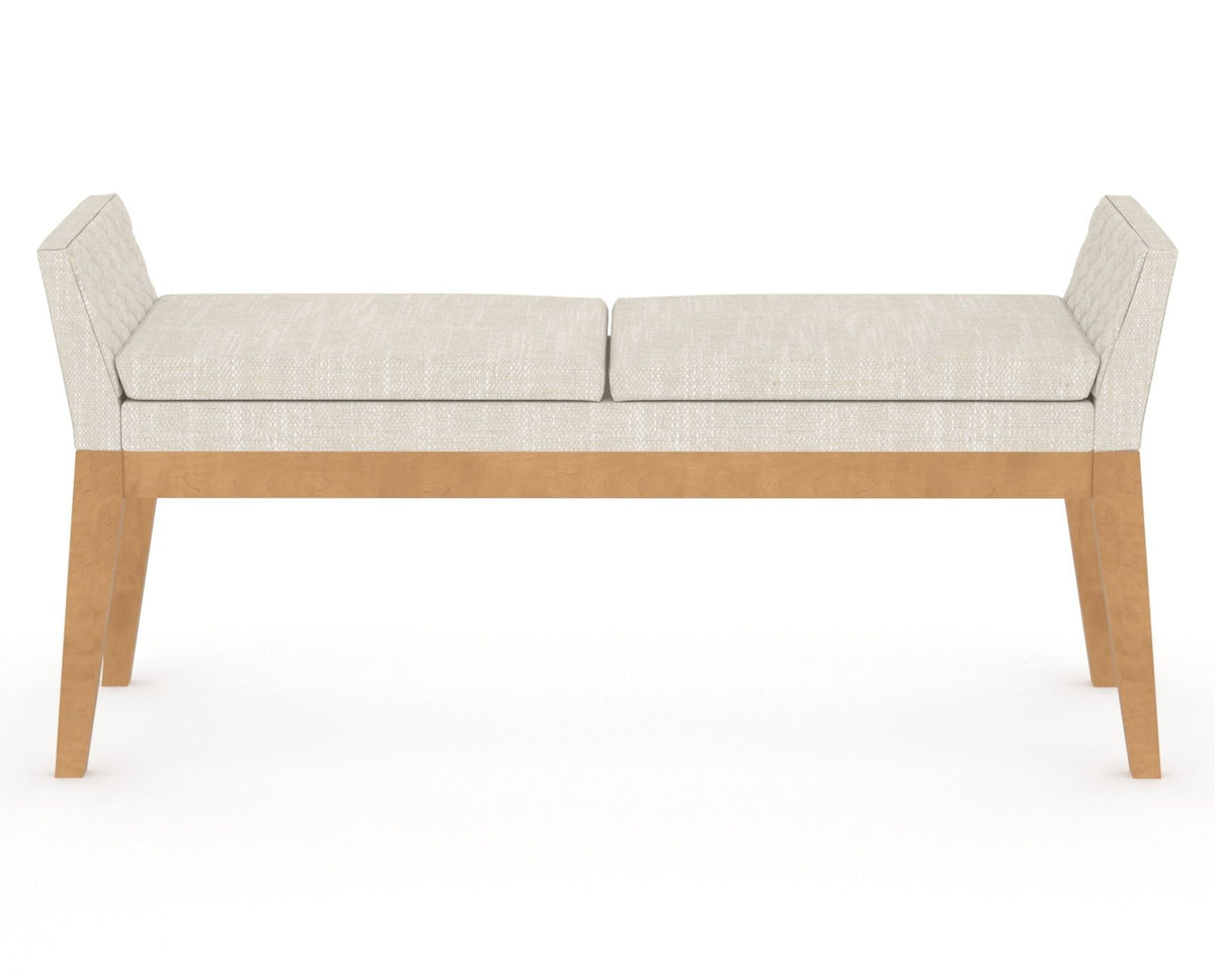Canadel Downtown Upholstered Bench 5170 in FT InsideOut® and 20 Caramel Washed, back view