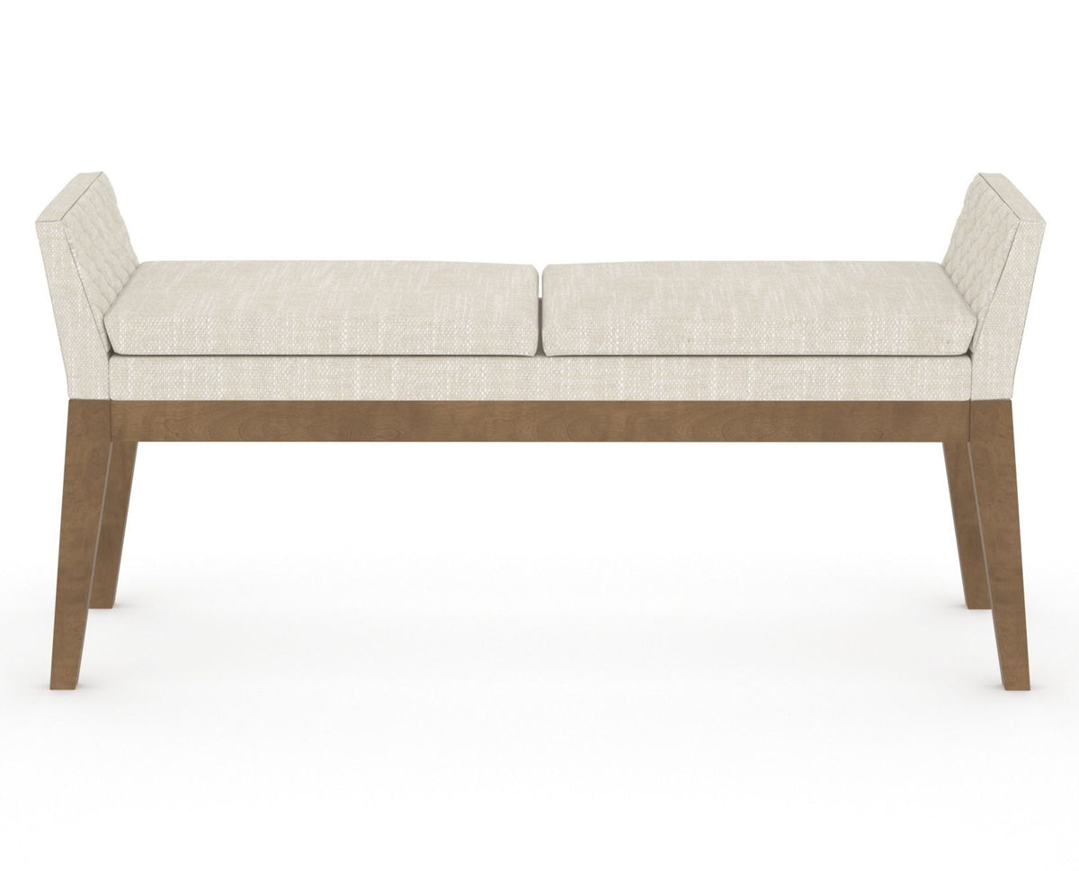 Canadel Downtown Upholstered Bench 5170 in FT InsideOut® and 25 Pecan Washed, front view