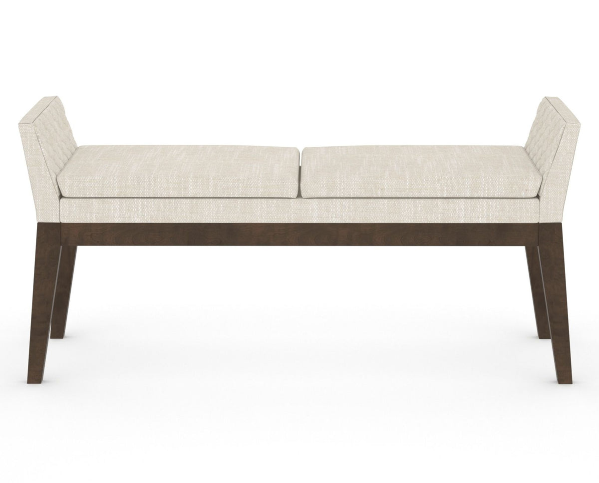 Canadel Downtown Upholstered Bench 5170 in FT InsideOut® and 29 Hazelnut Washed, back view