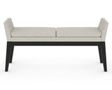 Canadel Downtown Upholstered Bench 5170 in TB Fabric and 05 Peppercorn Washed, front view