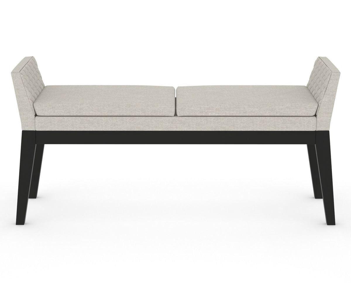 Canadel Downtown Upholstered Bench 5170 in TB Fabric and 05 Peppercorn Washed, front view