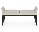 Canadel Downtown Upholstered Bench 5170 in TB Fabric and 05 Peppercorn Washed, back view