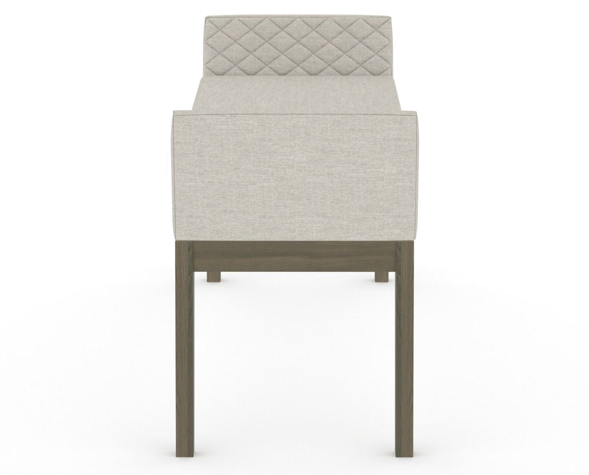 Canadel Downtown Upholstered Bench 5170 in TB Fabric and 08 Shadow, side view