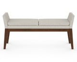 Canadel Downtown Upholstered Bench 5170 in TB Fabric and 19 Cognac Washed, front view