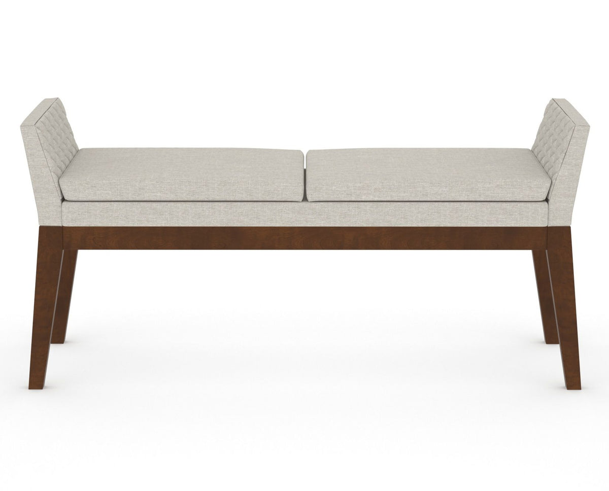 Canadel Downtown Upholstered Bench 5170 in TB Fabric and 19 Cognac Washed, front view