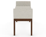 Canadel Downtown Upholstered Bench 5170 in TB Fabric and 19 Cognac Washed, side view