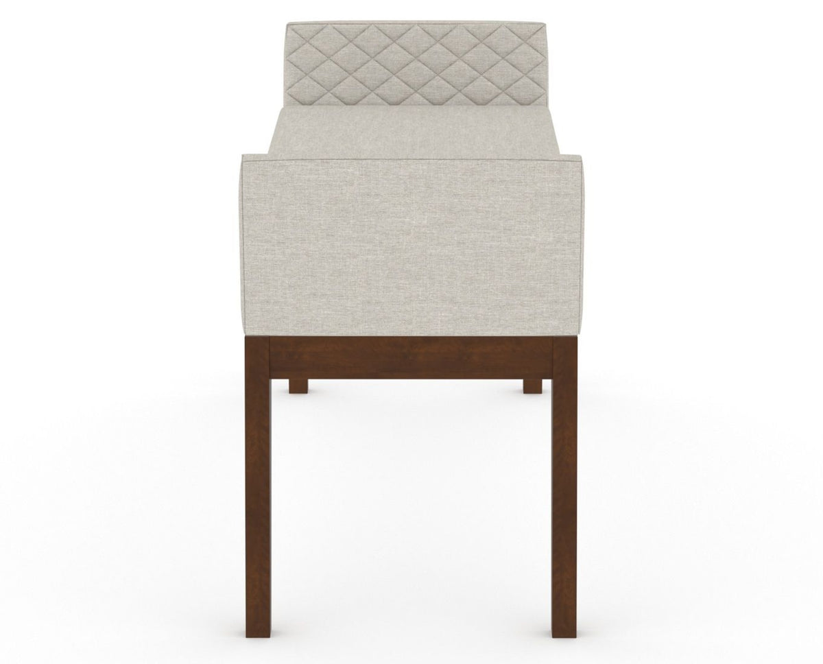 Canadel Downtown Upholstered Bench 5170 in TB Fabric and 19 Cognac Washed, side view