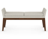 Canadel Downtown Upholstered Bench 5170 in TB Fabric and 19 Cognac Washed, back view