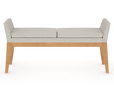 Canadel Downtown Upholstered Bench 5170 in TB Fabric and 20 Caramel Washed, front view