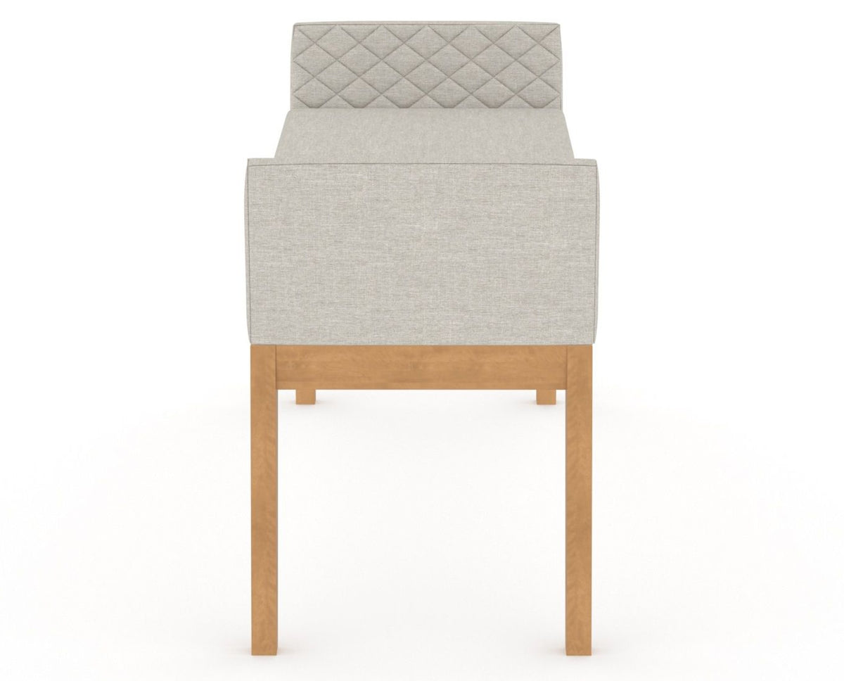 Canadel Downtown Upholstered Bench 5170 in TB Fabric and 20 Caramel Washed, side view