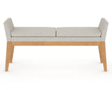 Canadel Downtown Upholstered Bench 5170 in TB Fabric and 20 Caramel Washed, back view