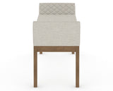 Canadel Downtown Upholstered Bench 5170 in TB Fabric and 25 Pecan Washed, side view