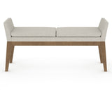 Canadel Downtown Upholstered Bench 5170 in TB Fabric and 25 Pecan Washed, back view