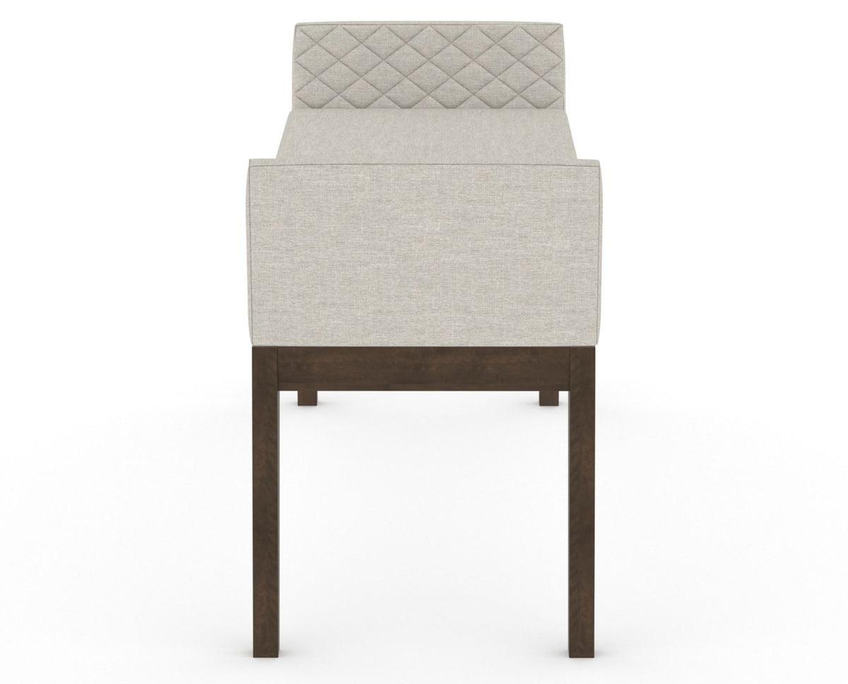 Canadel Downtown Upholstered Bench 5170 in TB Fabric and 29 Hazelnut Washed, side view