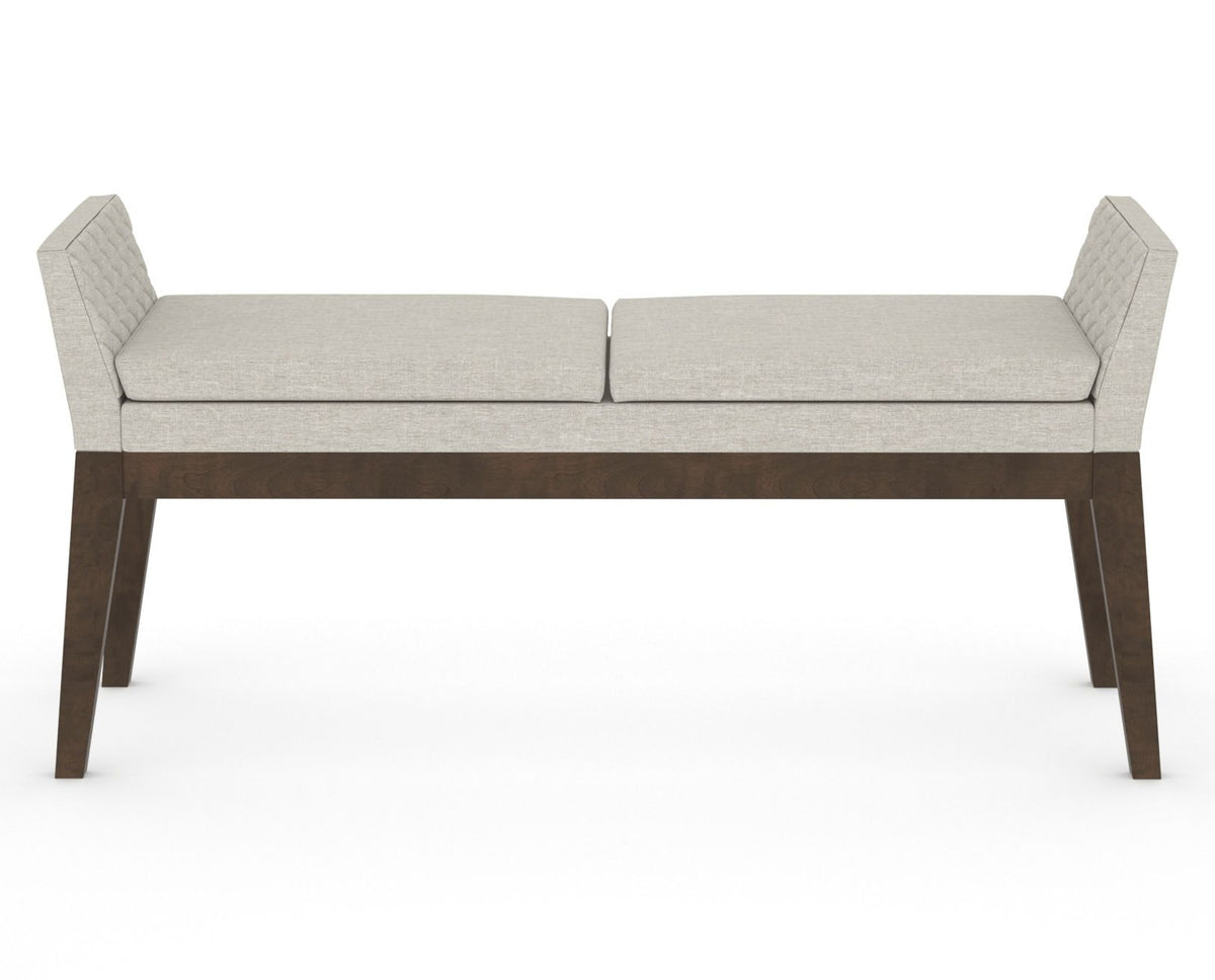 Canadel Downtown Upholstered Bench 5170 in TB Fabric and 29 Hazelnut Washed, back view