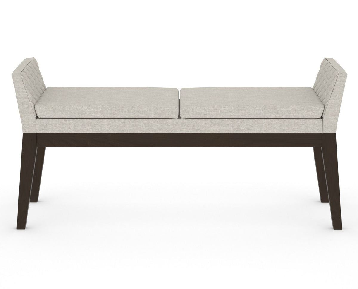 Canadel Downtown Upholstered Bench 5170 in TB Fabric and 59 Davy's Grey, front view