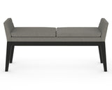 Canadel Downtown Upholstered Bench 5170 in Peppercorn Washed & Fabric TN, back view