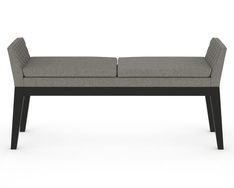 Canadel Downtown Upholstered Bench 5170 in Peppercorn Washed & Fabric TN, back view