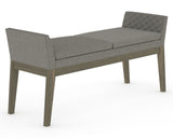 Canadel Downtown Upholstered Bench 5170 in TN Fabric and 08 Shadow, three-quarter view