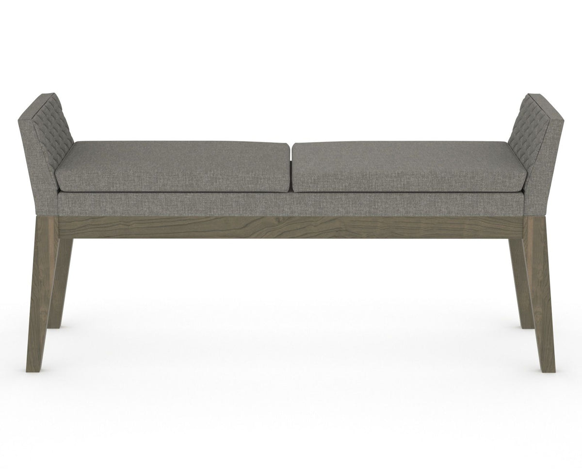 Canadel Downtown Upholstered Bench 5170 in TN Fabric and 08 Shadow, front view