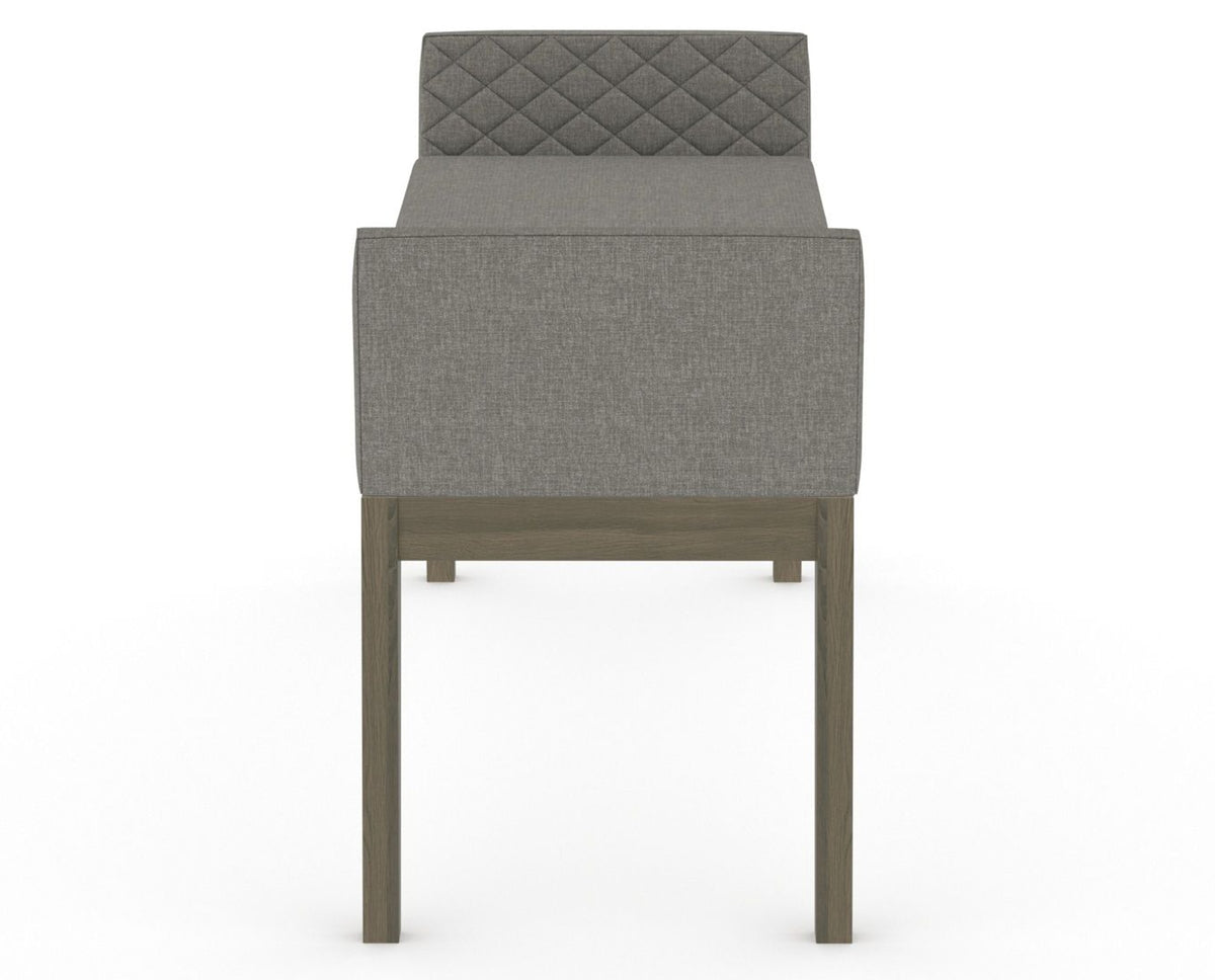 Canadel Downtown Upholstered Bench 5170 in TN Fabric and 08 Shadow, side view