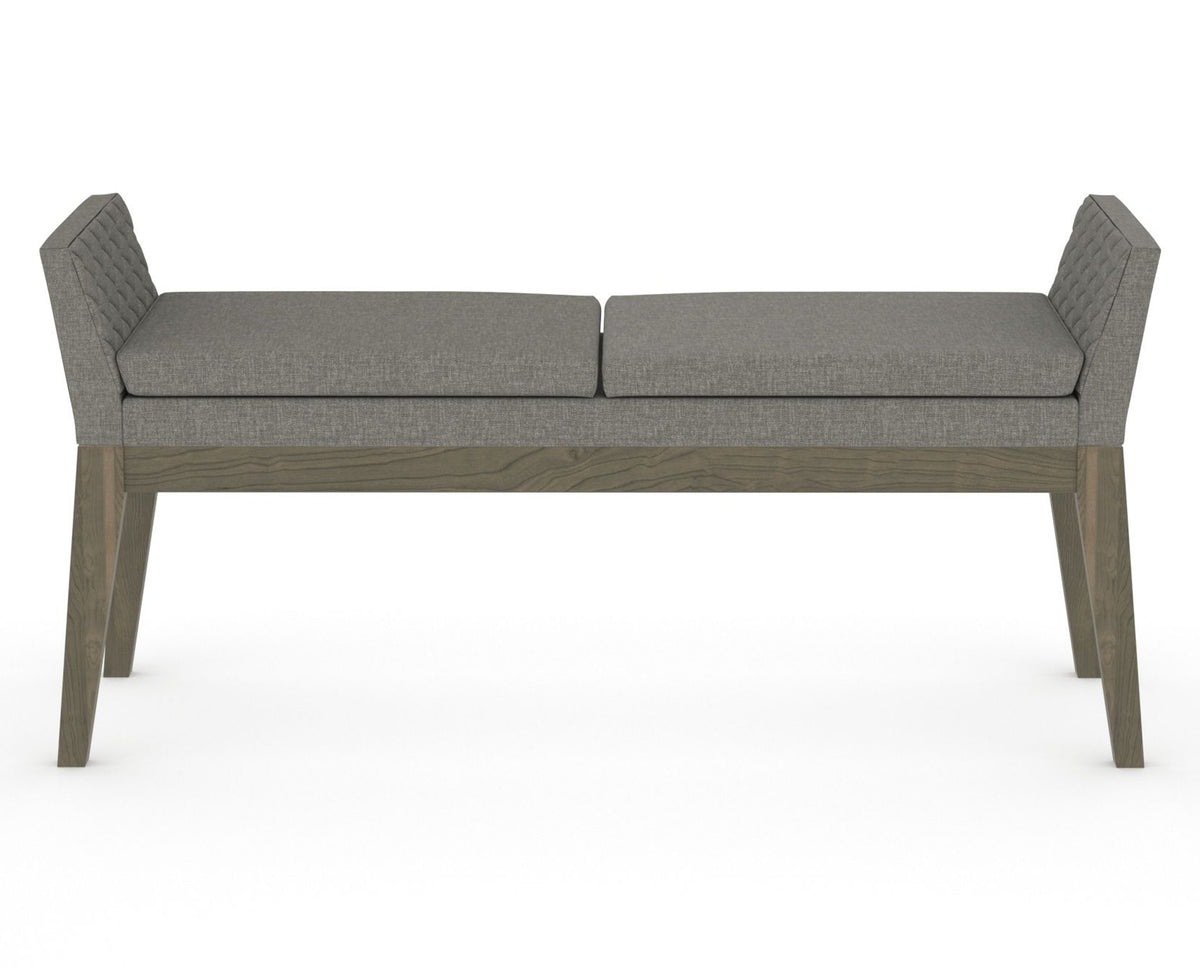 Canadel Downtown Upholstered Bench 5170 in TN Fabric and 08 Shadow, back view