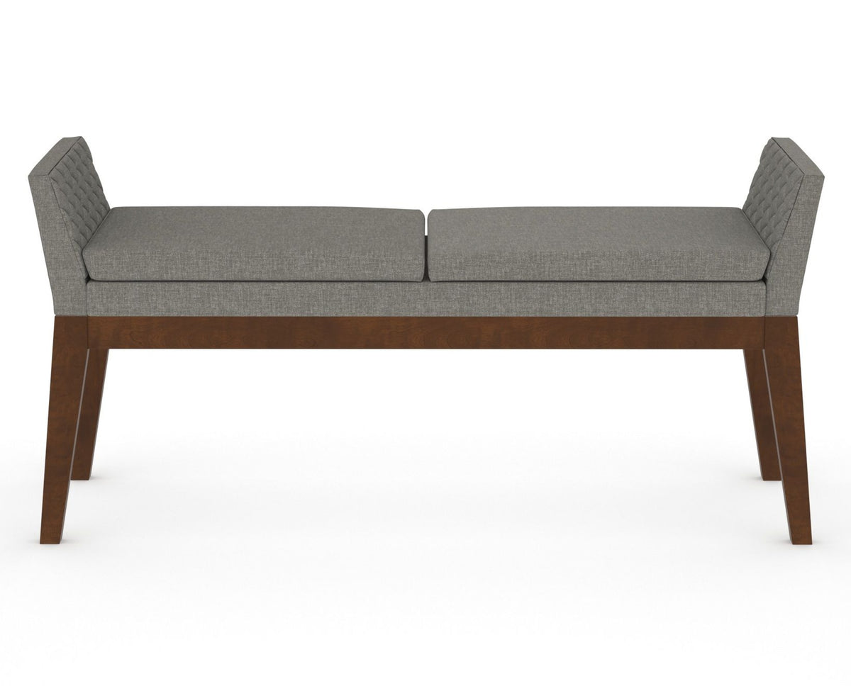 Canadel Downtown Upholstered Bench 5170 in TN Fabric and 19 Cognac Washed, front view