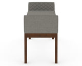Canadel Downtown Upholstered Bench 5170 in TN Fabric and 19 Cognac Washed, side view