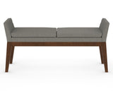 Canadel Downtown Upholstered Bench 5170 in TN Fabric and 19 Cognac Washed, back view