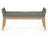 Canadel Downtown Upholstered Bench 5170 in TN Fabric and 20 Caramel Washed, front view