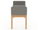 Canadel Downtown Upholstered Bench 5170 in TN Fabric and 20 Caramel Washed, side view