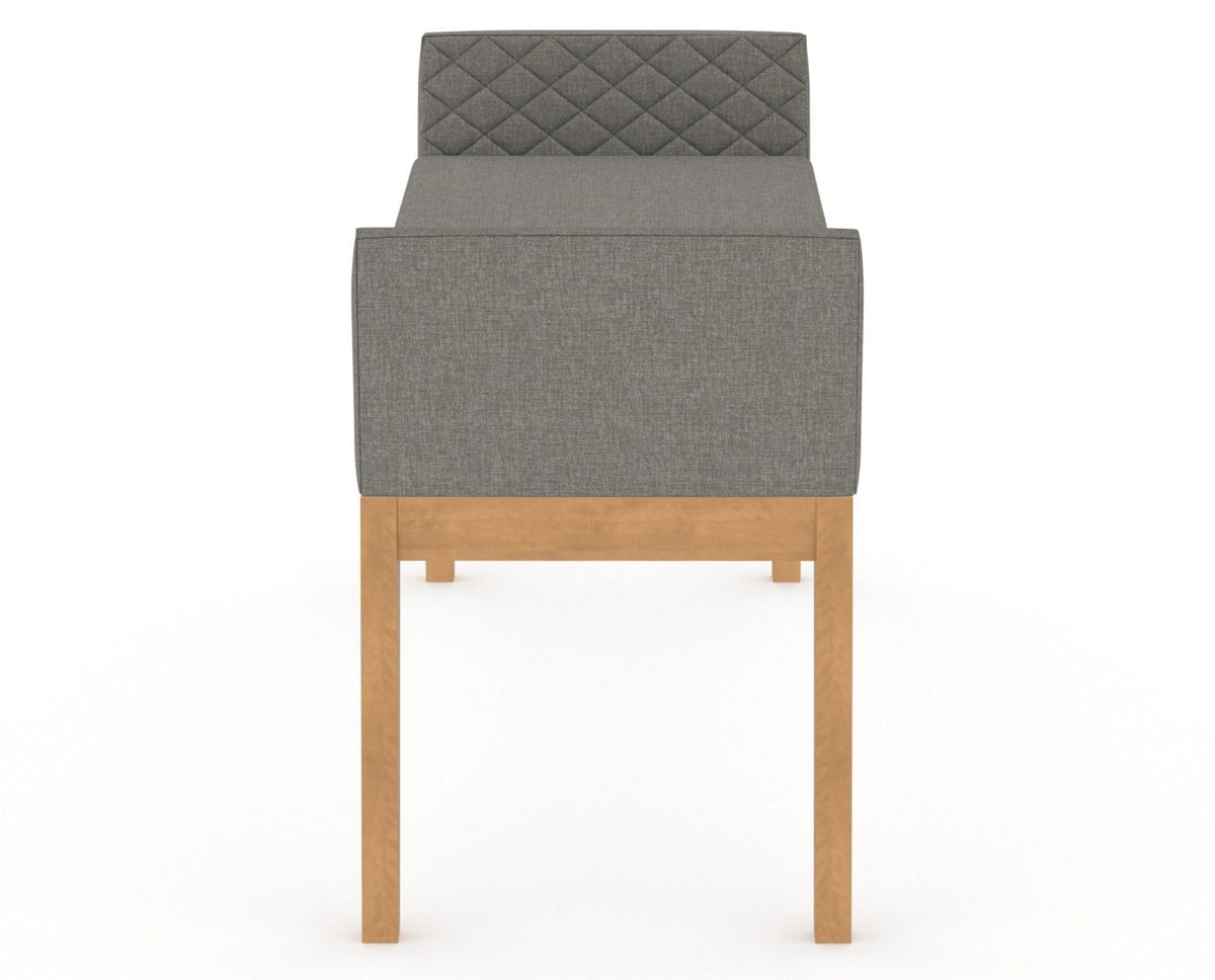 Canadel Downtown Upholstered Bench 5170 in TN Fabric and 20 Caramel Washed, side view