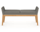 Canadel Downtown Upholstered Bench 5170 in TN Fabric and 20 Caramel Washed, back view