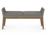Canadel Downtown Upholstered Bench 5170 in TN Fabric and 25 Pecan Washed, front view